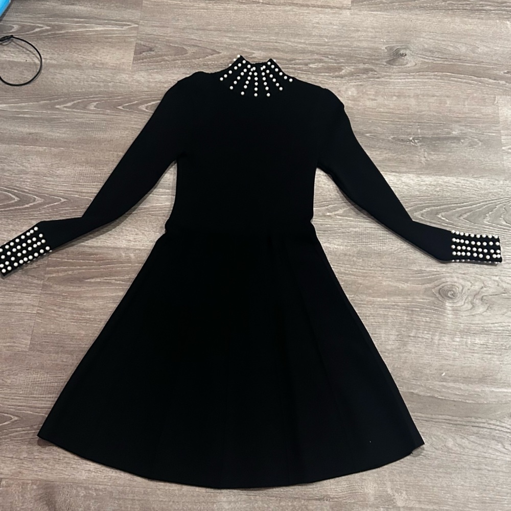 ZARA super cute winter turtle neck dress with pearls✨